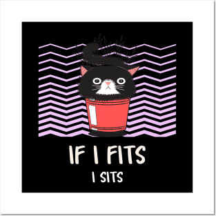 If I Fits, I Sits - Flower Pot Posters and Art